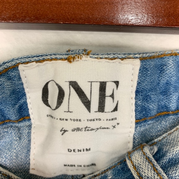One Teaspoon 2020 Jean Mini Skirt High Waist Distressed Hendrix Blue 25 - Picture 8 of 10